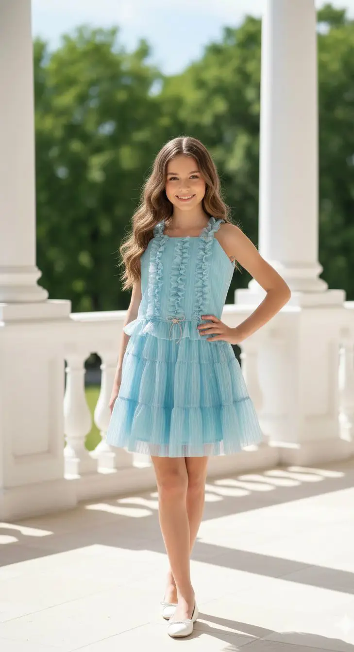 CONJUNTO LISTRA COM LACO DE STRASS COR: AZUL CLARO